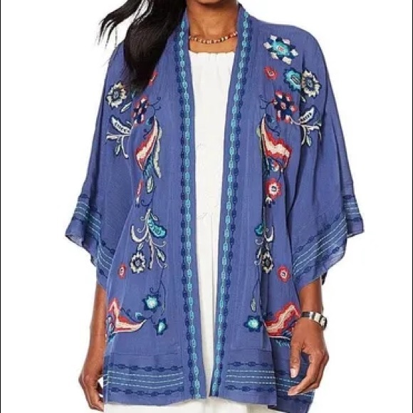 NWT Curations Embroidered Gauzy Kimono - Picture 2 of 7